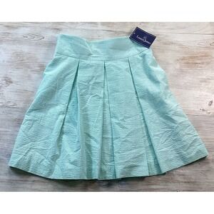 Lauren James Women's‎ Seersucker Skirt Size S Mint Pinstripe Pleated NWT Preppy